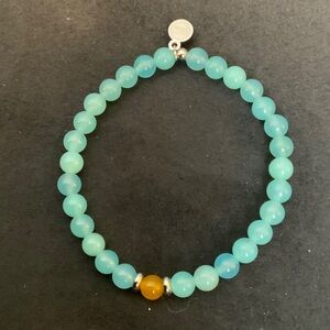 T Jazelle- Help line Light Blue with yellow accent bead